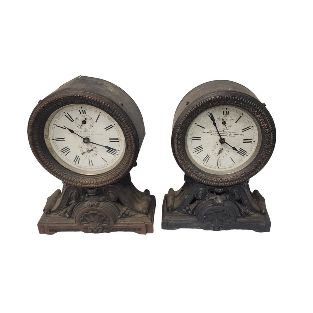 Geo. Welsch Son 233-35 Greenwich St Cor Barclay NY Seth Thomas Mantle Clock